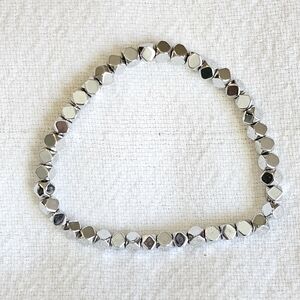 Sparkling Silver Faceted Bead Bracelet